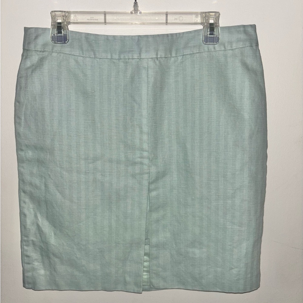 Kate Spade Saturday Linen Blend Mini Skirt Size 12 Mint Green Academia Preppy